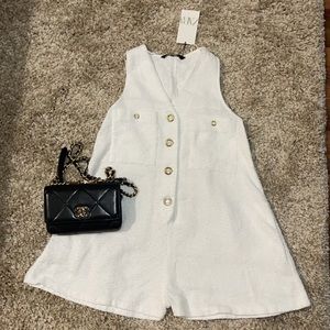 Zara Textured Playsuit Tweed Romper
